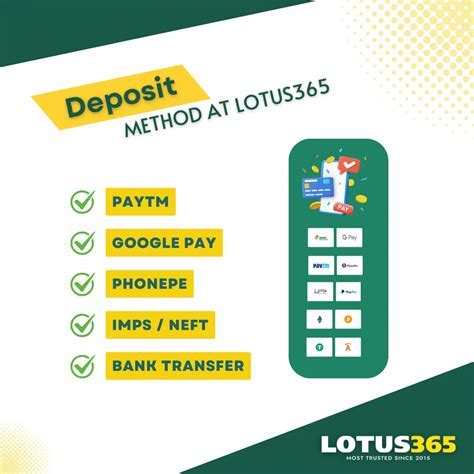 lotus 365 minimum deposit|Exploring Lotus365 Deposit Methods: Convenient and Secure .